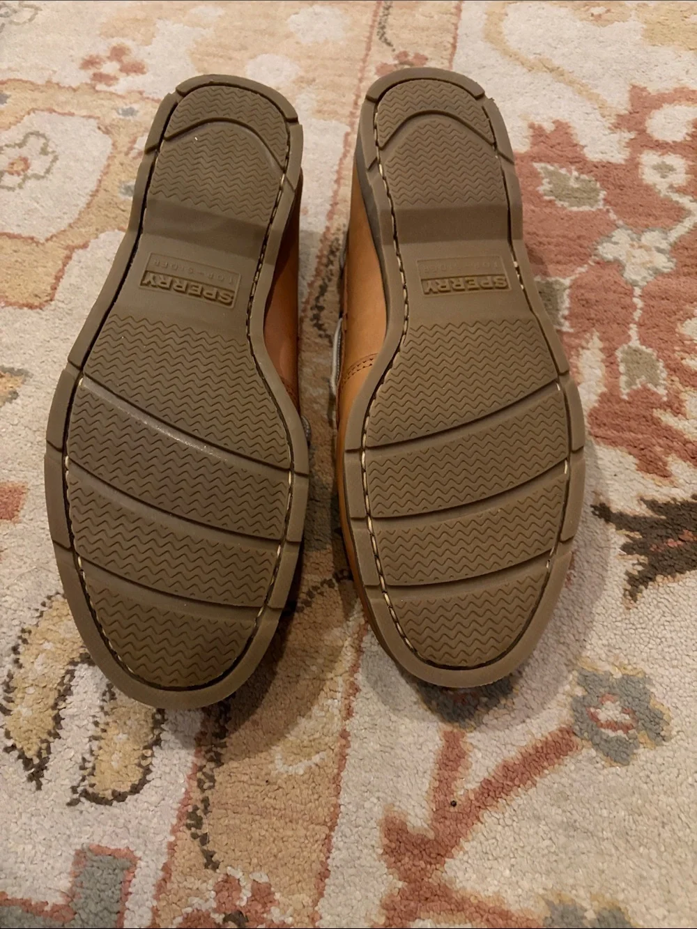Sperry Men’s Tan Leather Moc Toe Boat Shoes
